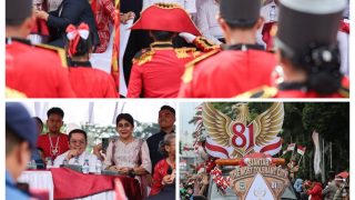 Wali Kota Wesly Lepas Peserta Karnaval Merah Putih, Dimeriahkan Mobil Hias dan Marching Band
