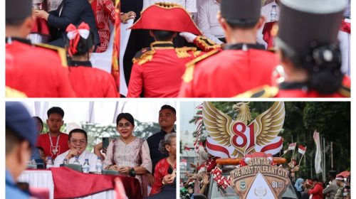 Wali Kota Wesly Lepas Peserta Karnaval Merah Putih, Dimeriahkan Mobil Hias dan Marching Band