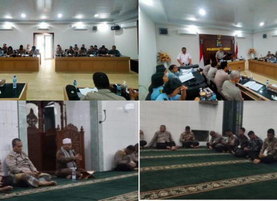 Polrestabes Medan Gelar Binrohtal kepada Personel Beragama Islam dan Nasrani
