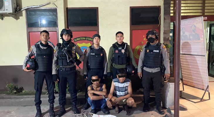 Kepergok Mencuri Besi, Dua Orang Diamankan Tim Patroli Presisi Sat Samapta Polrestabes Medan