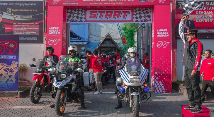 Kalapas Binjai Kanwil Kumham Sumut Dan Jajaran Ikuti Touring Baksos Peringati HBP ke 59