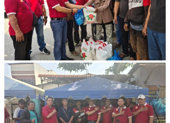 Minggu Berkah Jelang Lebaran, Ketua Pewarta Bagikan Sembako ke Tukang Becak