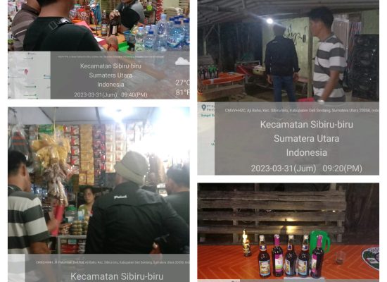 Gelar Ops Pekat Toba 2023, Reskrim Polsek Biru Biru Razia Kafe, Warung & Kosan