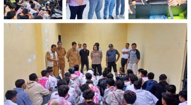 Kecamatan Medan Tuntungan Berhasil Bubarkan Aksi Konvoi dan Tawuran Pelajar Dijalan Jamin Ginting