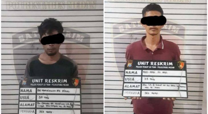 Dua Pencuri Pintu Besi yang Viral di Medsos Diamankan Polsek Percut Sei Tuan