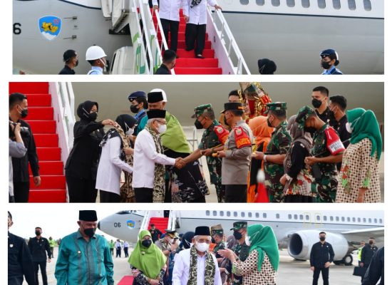 Pangdam I/BB Bersama Forkopimda Prov. Sumbar Sambut Kedatangan Wapres