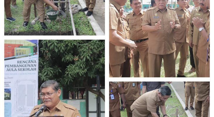 Peletakan Batu Pertama Aula SMA Negeri 2 Lubuk Pakam Wabup: Pendidikan Media Paling Efektif Lahirkan Generasi Unggul