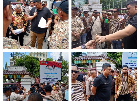 Satgas Senopati Pujakesuma Demo di Kantor Walikota dan Kantor Dinas Sumber Daya Air, Bina Marga Dan Bina Kontruksi Kota Medan