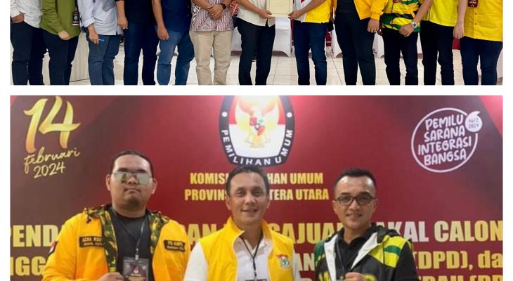 Dedi Dermawan Milaya Mendaftar ke KPU Sebagai Bacaleg DPRD Sumut Dari Partai Golkar