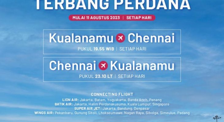 Penambahan Rute Baru Penerbangan Internasional Bandara Kualanamu