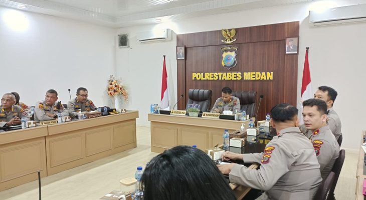 Wakapolrestabes Medan Pimpin Zoom Meeting Taklimat Akhir Audit Kinerja Tahap II