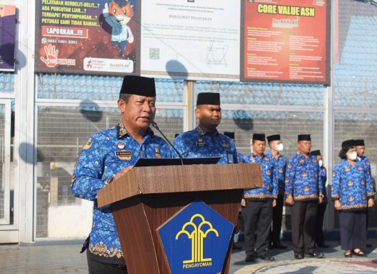 Gunakan Baju KORPRI, Lapas Binjai Kanwil Kumham Sumut Gelar Upacara Kesadaran Nasional