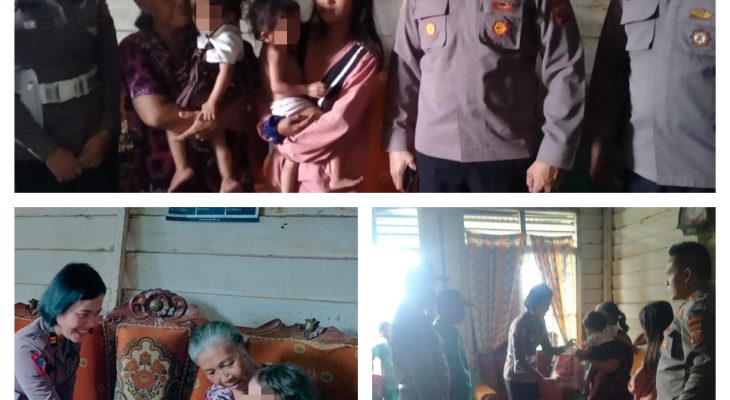 Polsek Pagar Merbau Kunjungi dan Bantu Anak Stunting