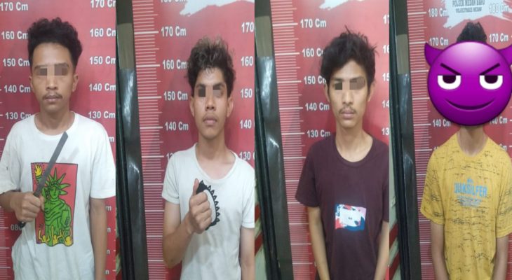 Reskrim Polsek Medan Baru Tangkap Empat Pelaku Spesialis Begal
