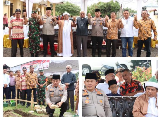Kapolres Simalungun Bersama TGB Letakan Batu Pertama Pembangunan Musholla Polsek Tanah Jawa