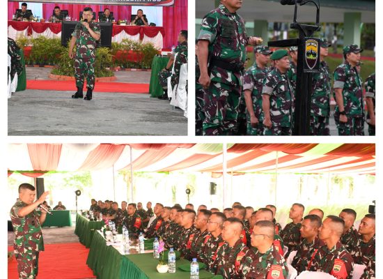 Pangdam I/BB Gelar Riksiapops Yonif 122/TS Sebagai Satgas Pamtas Statis RI-PNG Sektor Utara