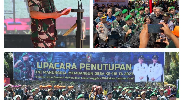 Kasdam I/BB Dampingi Kasad Tutup Secara Resmi TMMD Ke-116 TA 2023 dari Wilayah Kodim 0204/DS