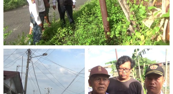 Pokdarkamtibmas Bhayangkara Resor Medan dan Sektor Helvetia,Dampingi warga yang Resah Dengan Tiang Listrik Nyaris Tumbang