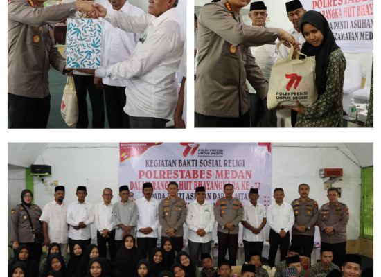 Sambut HUT ke-77 Bhayangkara, Kapolrestabes Medan Lakukan Sejumlah Kegiatan Sosial