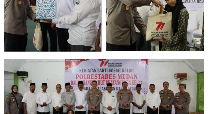 Sambut HUT ke-77 Bhayangkara, Kapolrestabes Medan Lakukan Sejumlah Kegiatan Sosial
