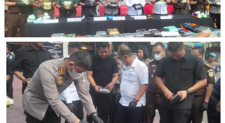 Polrestabes Medan Musnahkan Narkoba Senilai Rp 150 Miliar, Kombes Valentino : Gempur Habis Peredaran Sabu di Medan