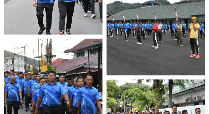 Danrem 023/K Olahraga Jalan Santai dengan Prajurit dan PNS