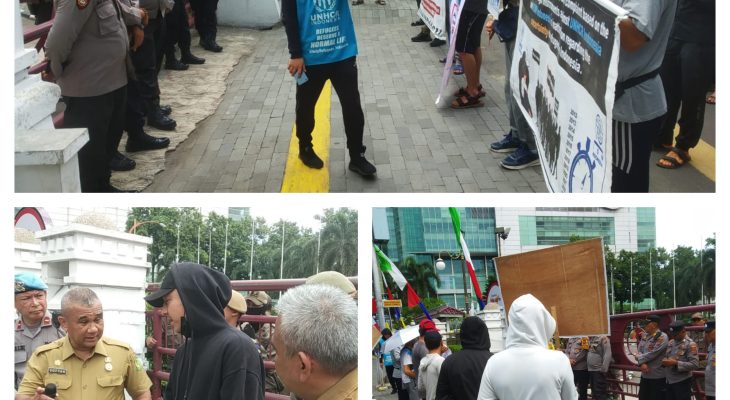 Polrestabes Medan Amankan Unras Pengungsi Afghanistan di Kantor Wali Kota Medan