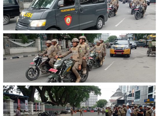 Jaga Kamtibmas Aman dan Kondusif, Polrestabes Medan Gelar Patroli Skala Besar