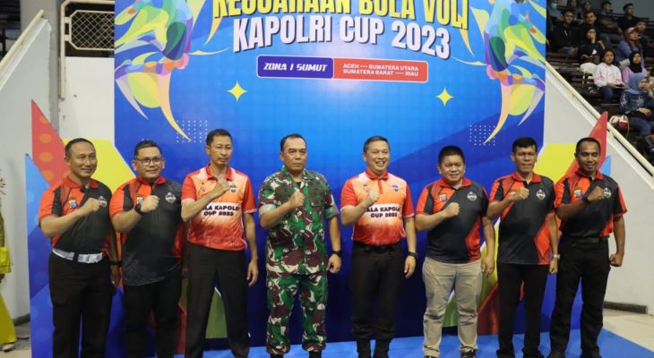Kapolrestabes Medan Hadiri Kejuaraan Bola Voli Kapolri Cup 2023