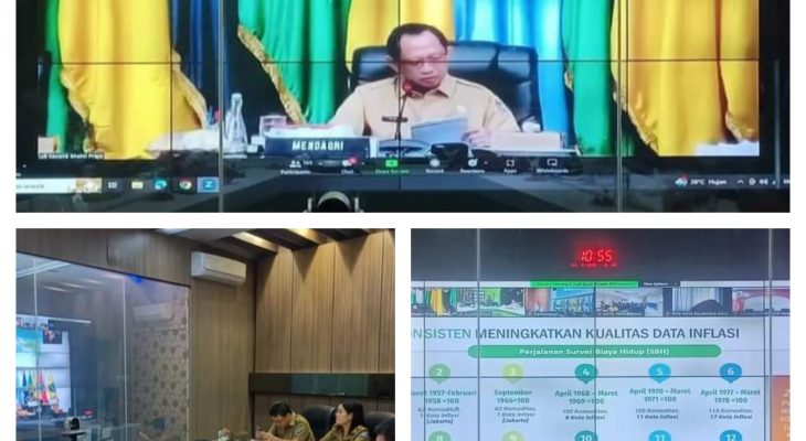 Pemko Binjai Rakor Pengendalian Inflasi Secara Daring bersama Kemendagri