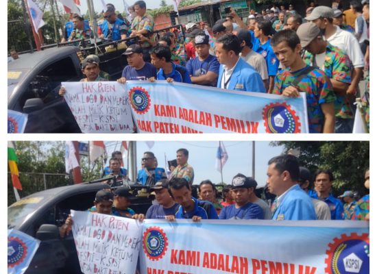 Aksi Demontrasi F.SPTI – S.SPSI Kubu Kores Sirait Datangi Perusahaan Alfamidi Minta Untuk Kerja Bongkar Muat