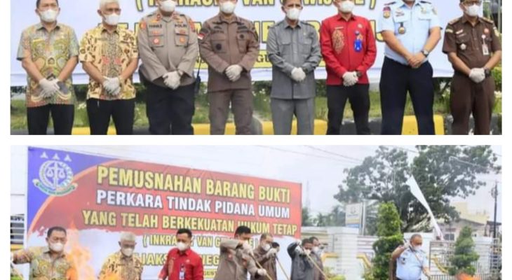 Kejari Binjai Musnahkan Barang Bukti Perkara Tindak Pidana Umum