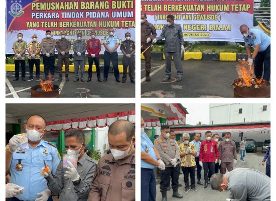 Wujud Sinergitas, Kalapas Binjai Hadiri Pemusnahan Barbut di Kejari Binjai