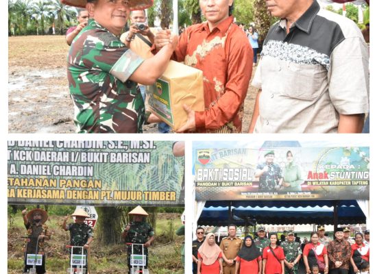 Danrem 023/KS Dampingi Pangdam I /BB Melaksanakan Tanamam Jagung Perdana