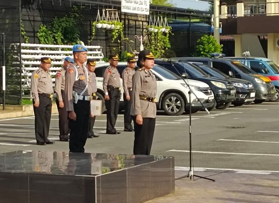Kompol Riama Siahaan Pimpin Apel Pagi di Polrestabes Medan, Ini Arahannya