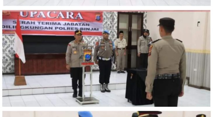 Kapolres Binjai Pimpin Sertijab Kasat Reskrim AKP Rian Permana kepada AKP Zulhatta Mahadi