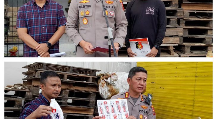 Polrestabes Medan Gerebek Gudang Pembuatan Oli Palsu, Pemilik beserta 7 Orang Diamankan