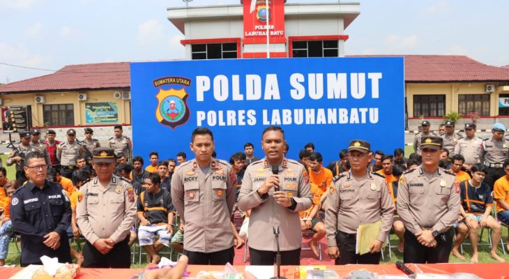 Polres Labuhanbatu Sikat 92 Pelaku Narkoba dan Ungkap 82 Perkara Natkotika Selama 2 Bulan