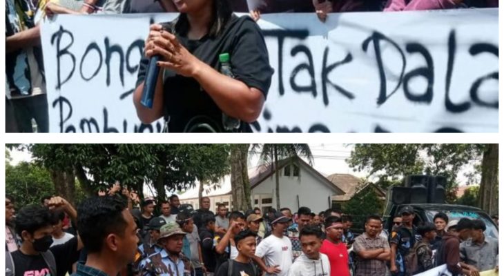 Ormas IPK Gruduk Polres Langkat, Sampaikan Kekecewaan Polisi tak Kunjung Menangkap Ebi dan Eka (Anggota FKPPI)