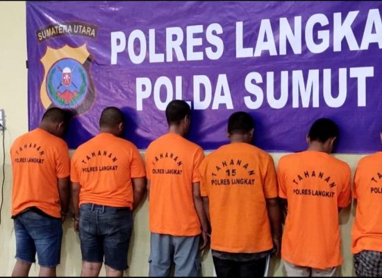 Polres Langkat Gelar Press Release Penangkapan 5 Kurir Sabu dan 1 Kurir Ganja, 2 Diantaranya Mahasiswa