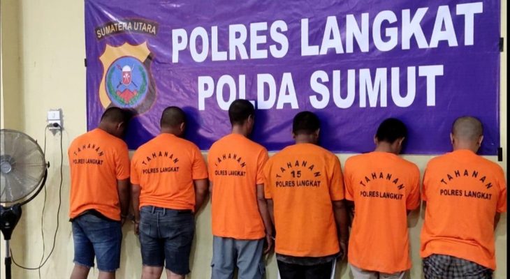 Polres Langkat Gelar Press Release Penangkapan 5 Kurir Sabu dan 1 Kurir Ganja, 2 Diantaranya Mahasiswa