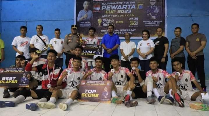 Turnamen Futsal Pewarta Cup 2023 Kota Binjai, SMA Negeri 1 Tebing Tinggi Keluar Sebagai Juara