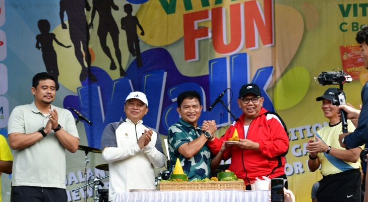 Lepas Peserta Fun Walk, Pj Gubernur Sumut Ingatkan soal Narkoba hingga Pemilu Damai