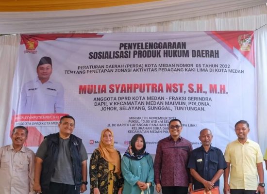 Anggota DPRD Medan Mulia Syahputra, Dorong Pemko Medan Percepat Penetapan Zonasi Aktivitas PK5