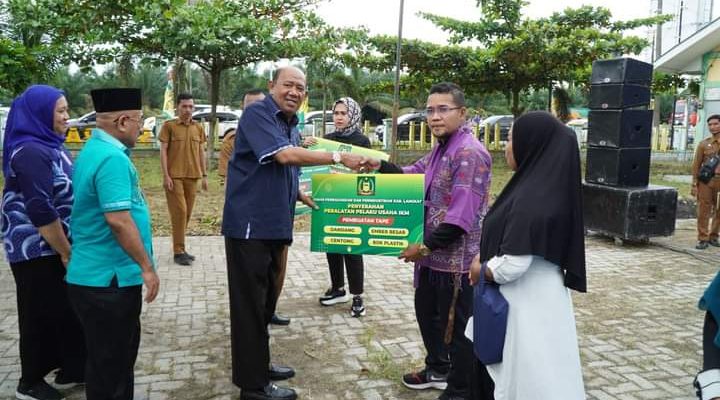 Plt Bupati Langkat Berikan Bantuan Kepada Pelaku IKM Langkat dalam Kegiatan Program Perencanaan dan Pembangunan Industri