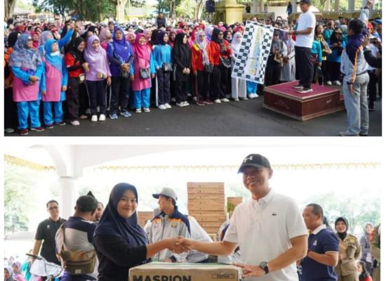 Peringati HUT Korpri ke-52, Pemkab Langkat Gelar Gerak Jalan Santai Disertai Lucky Draw