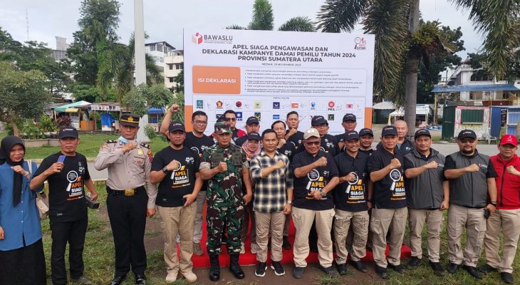 Apel Siaga di Istana Maimun, Ratusan Elemen Masyarakat Kawal Pemilu  Kampanye Tahun 2024  di Medan