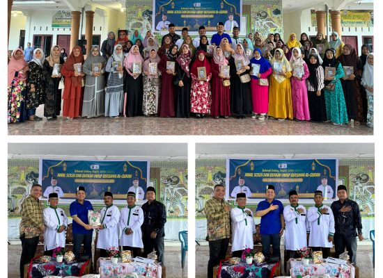 Silaturahmi ke Pengurus Mashja Ar Raudhah Polres Asahan, Dedy Gunawan Ritonga Berbagi Alquran dan Sembako