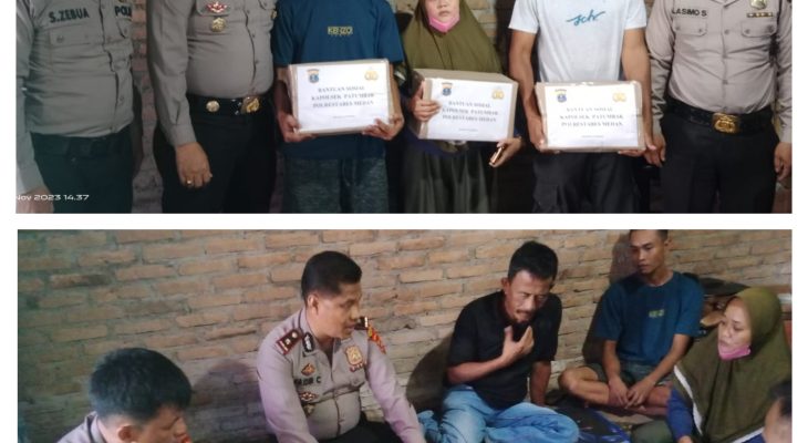 Kapolsek Polsek Patumbak Serahkan Bantuan Kepada Korban Tawuran