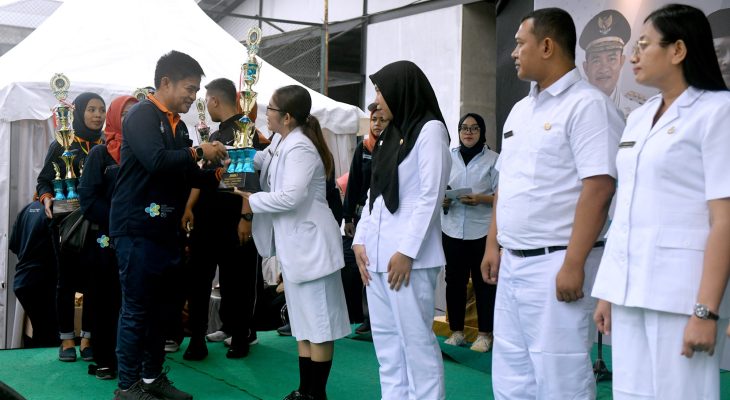 Puncak HKN ke-59 Tingkat Sumut, Hassanudin Serahkan Penghargaan kepada Nakes dan Kader Posyandu Berprestasi